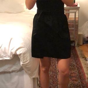 Black satin wrap skirt